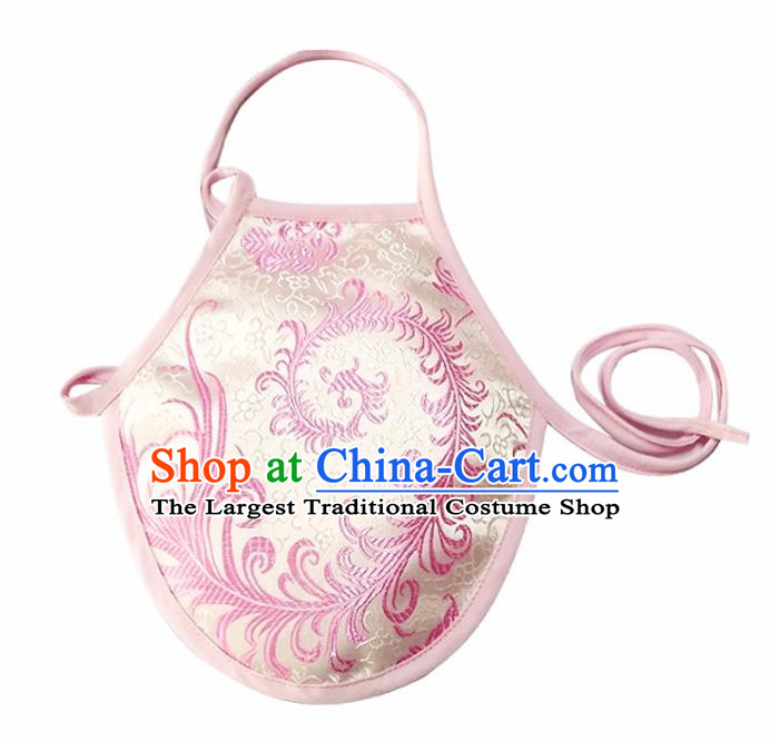 Chinese Classical Brocade Bellyband Traditional Baby White Silk Stomachers for Kids