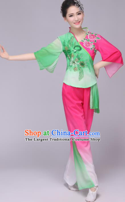 Chinese Traditional Classical Dance Costumes Folk Dance Yanko Fan Dance Clothing for Women