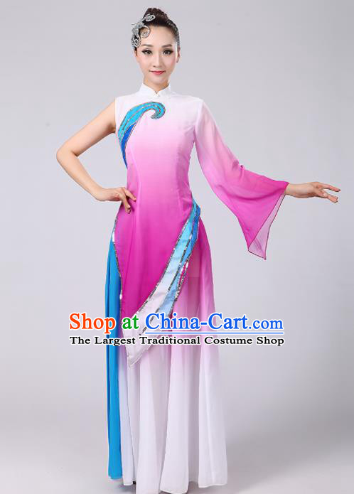 Chinese Traditional Classical Dance Costumes Folk Dance Fan Dance Purple Clothing for Women