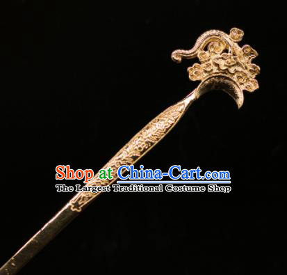 Chinese Traditional Handmade Hair Accessories Ancient Golden Carving Hairpins for Women