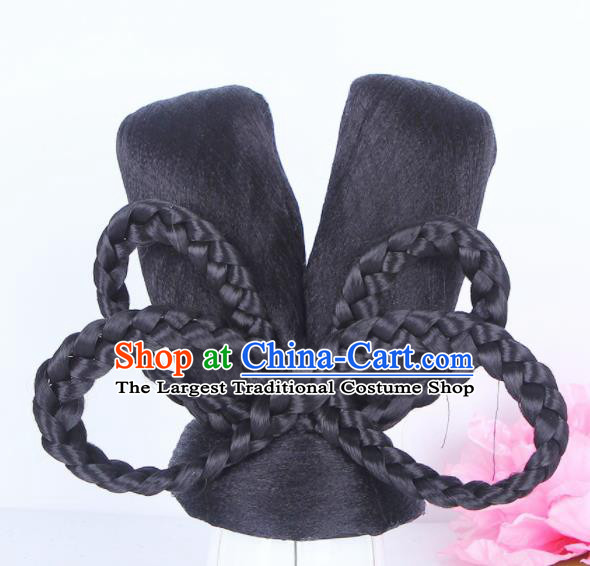 Traditional Chinese Palace Lady Handmade Wigs Sheath Hair Accessories Ancient Peri Chignon for Women