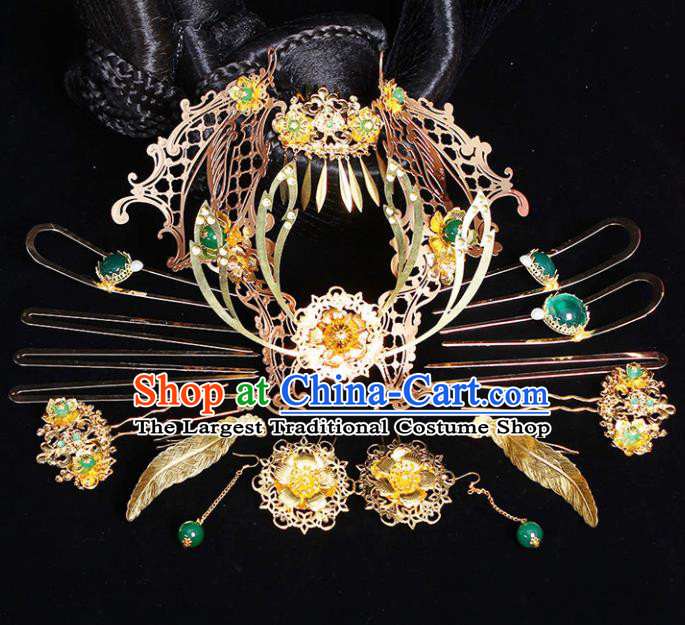 Chinese Traditional Handmade Han Dynasty Imperial Consort Hairpins Ancient Empress Headwear for Women