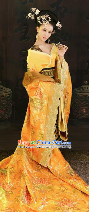Chinese Ancient Cosplay Tang Dynasty Imperial Consort Replica Costumes Traditional Empress Hanfu Dress and Headpiece for Women