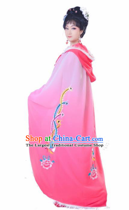 Chinese Traditional Peking Opera Actress Costumes Ancient Imperial Concubine Pink Cloak for Adults