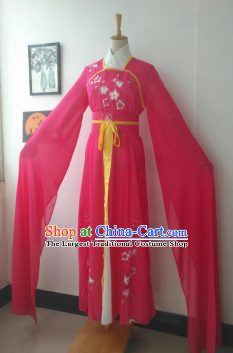 Chinese Traditional Peking Opera Costumes Ancient Maidservants Rosy Dress for Adults