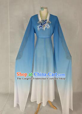Chinese Traditional Peking Opera Court Maid Costumes Ancient Beijing Opera Diva Blue Dress for Adults
