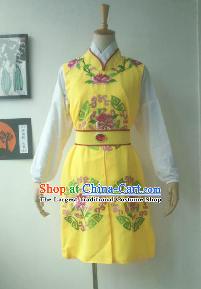 Chinese Traditional Peking Opera Niche Costumes Yellow Vest for Adults