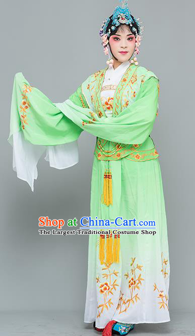 Chinese Traditional Peking Opera Nobility Lady Costumes Ancient Peri Green Dress for Adults
