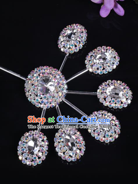 Chinese Traditional Peking Opera Diva Hair Accessories Colorful Crystal Hairpins for Women