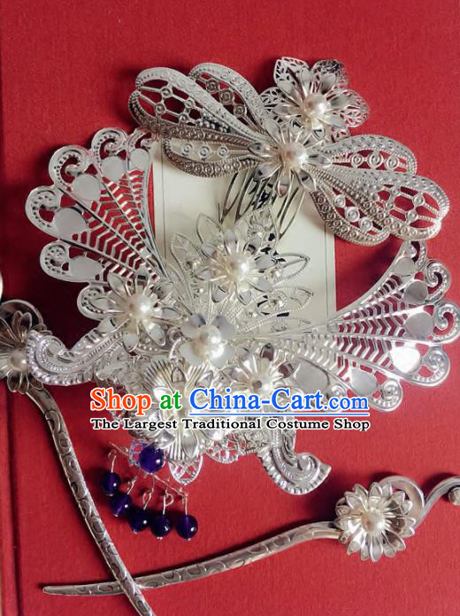 Handmade Chinese Ancient Hairdo Crown Hair Accessories Hanfu Hairpins for Women