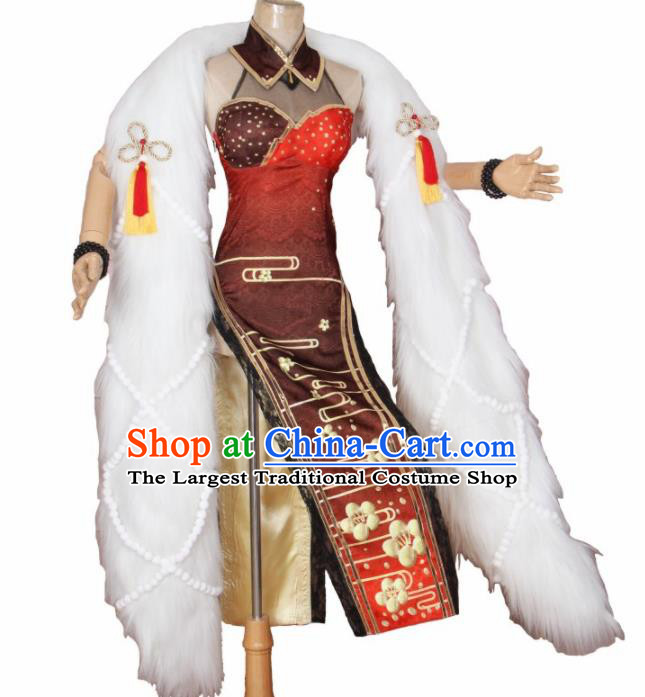 Chinese Traditional Cosplay Costumes Cheongsam Qipao Dress for Women