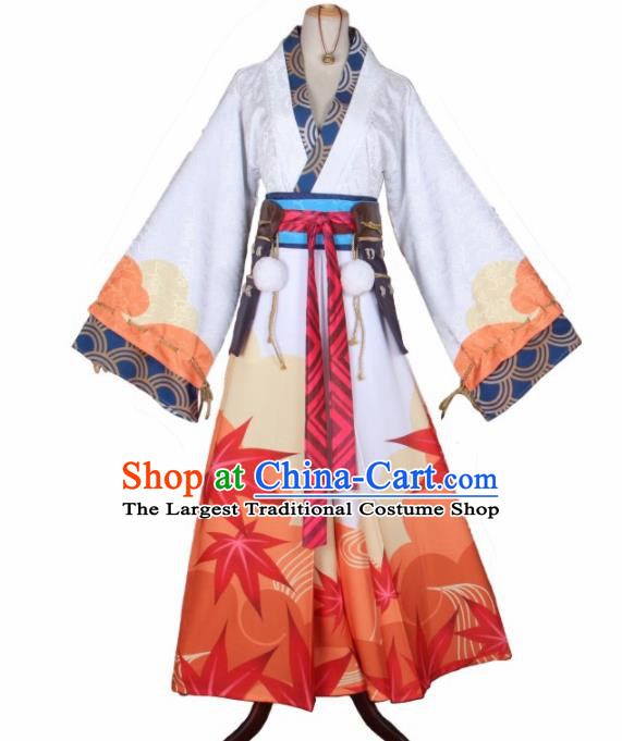 Asian Japanese Traditional Cosplay Onmyoji Costumes Ancient Furisode Kimono Yukata Clothing for Women