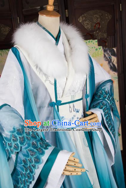 Traditional Chinese Handmade Cosplay Swordswoman Costumes Ancient Han Dynasty Queen Hanfu Dress for Women