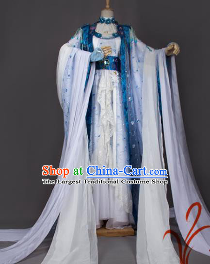 Chinese Traditional Cosplay Peri Costumes Ancient Princess Hanfu Dress for Women