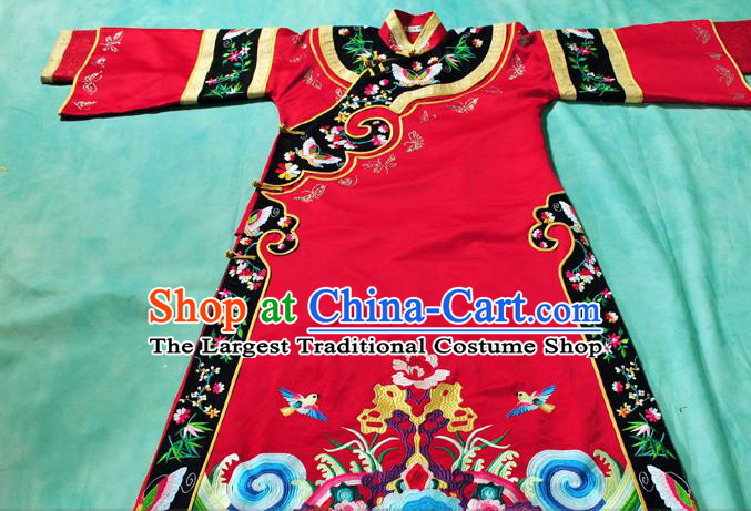 Chinese Traditional Qing Dynasty Queen Red Costumes Ancient Empress Embroidered Clothing for Women