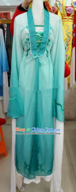 Chinese Traditional Beijing Opera Actress Green Dress Ancient Court Maid Embroidered Costumes for Women