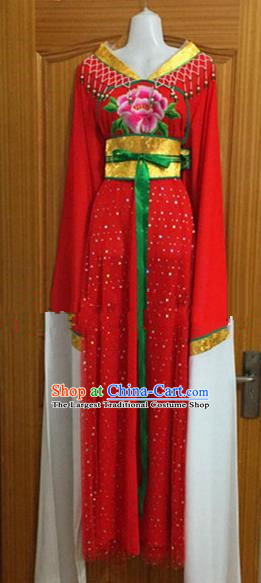 Chinese Traditional Beijing Opera Nobility Lady Red Dress Ancient Peri Embroidered Costumes for Rich