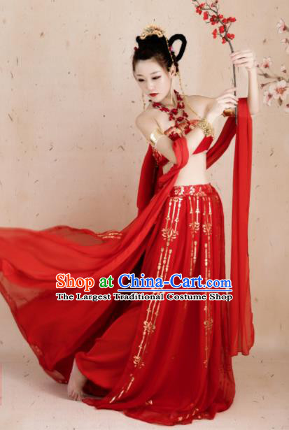 Traditional Chinese Cosplay Fairy Red Hanfu Dress Ancient Peri Princess Costume for Women