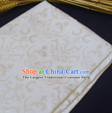 Chinese Royal White Brocade Palace Pattern Traditional Silk Fabric Chinese Fabric Asian Material