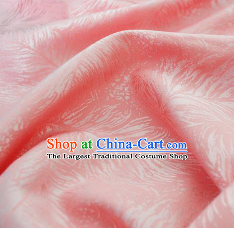 Chinese Royal Pink Brocade Palace Feather Pattern Traditional Silk Fabric Chinese Fabric Asian Material