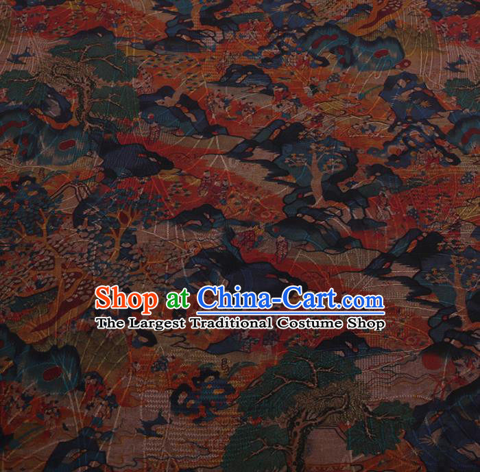 Chinese Traditional Cheongsam Silk Fabric Palace Pattern Satin Plain Gambiered Guangdong Gauze