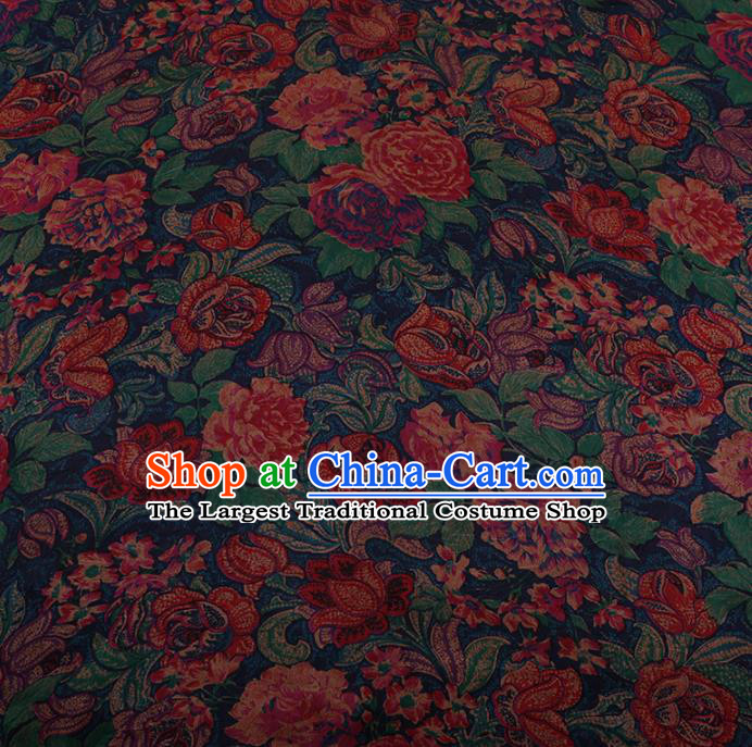 Chinese Traditional Cheongsam Drapery Silk Fabric Palace Pattern Satin Plain Gambiered Guangdong Gauze