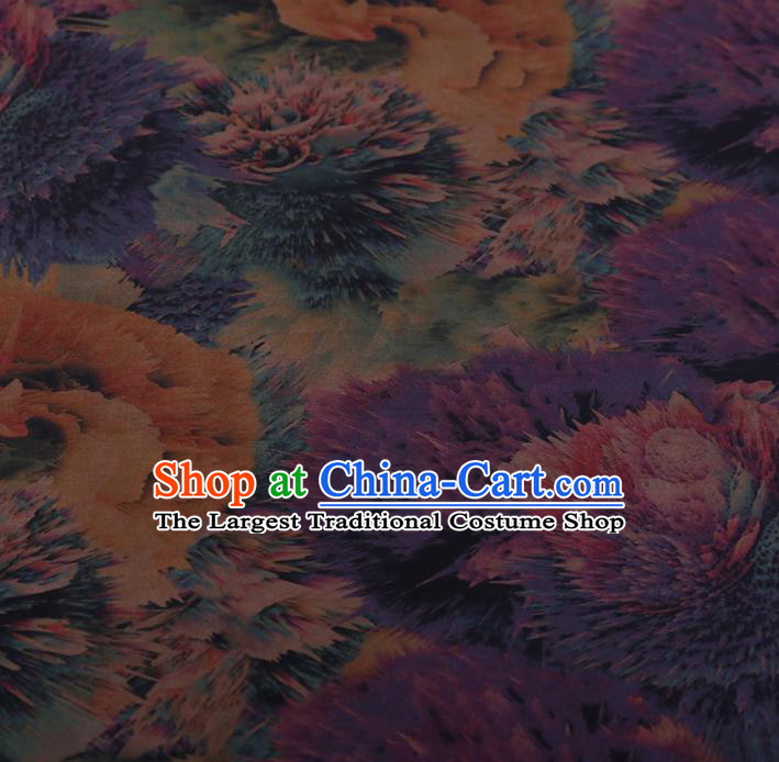 Chinese Traditional Silk Fabric Classical Pattern Purple Satin Plain Cheongsam Drapery Gambiered Guangdong Gauze