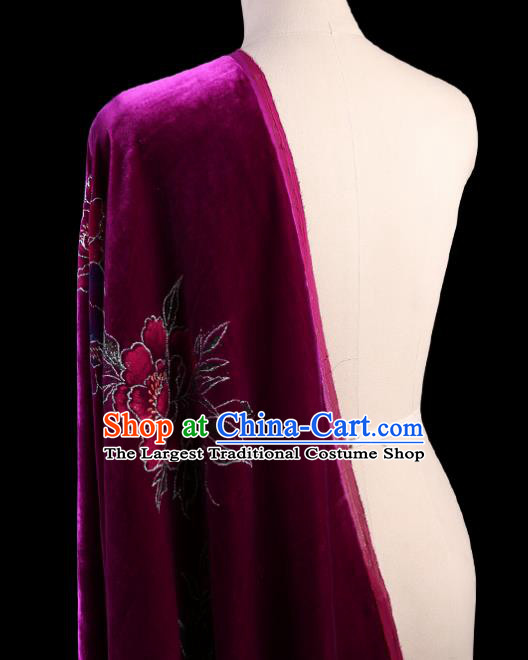 Chinese Traditional Rosy Velvet Fabric Palace Pattern Cheongsam Pleuche Silk Drapery