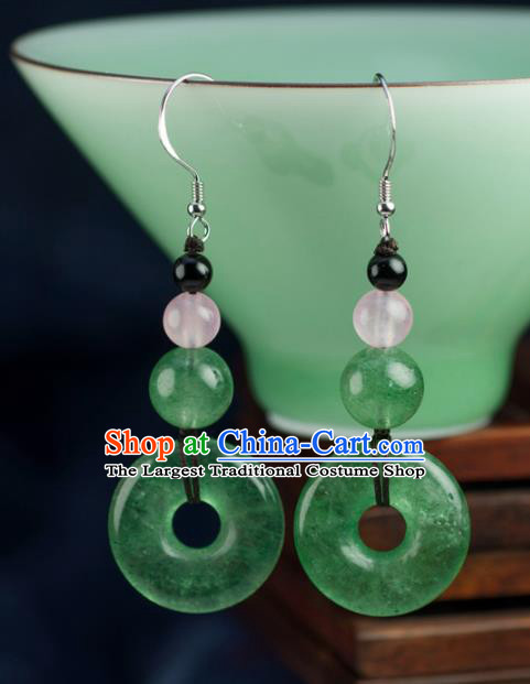 Chinese Traditional Jewelry Accessories Ancient Hanfu Jadeite Earrings for Women