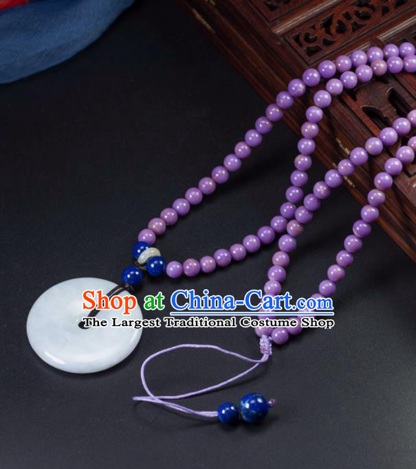 Chinese Traditional Jade Jewelry Accessories Necklace Ancient Hanfu Jadeite Necklet for Women