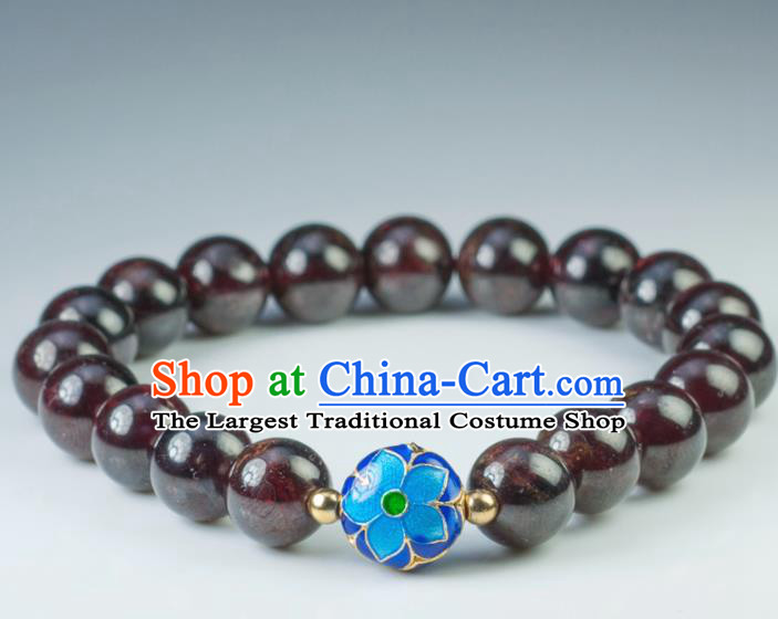 Chinese Traditional Accessories Ancient Handmade Garnet Beads Bracelet for Women