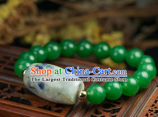 Chinese Traditional Accessories Ancient Handmade Tourmaline Beads Bracelet for Women