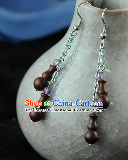 Chinese Traditional Jewelry Accessories Ancient Hanfu Wenge Earrings for Women