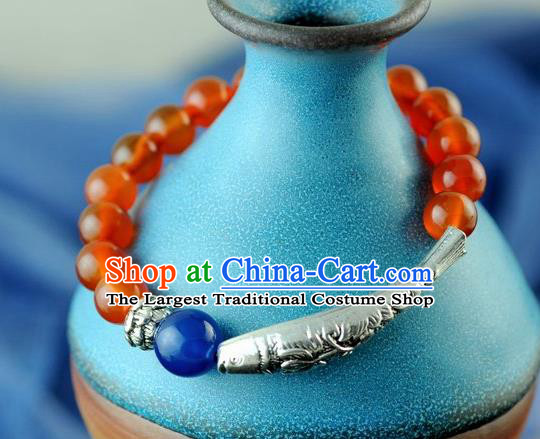 Chinese Traditional Accessories Ancient Handmade Agate Beads Bracelet for Women