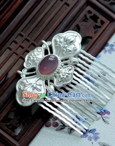 Chinese Traditional White Hair Comb Hair Accessories Ancient Palace Classical Hairpins for Women