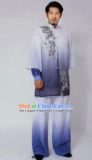 Traditional Chinese Tai Chi Kung Fu Navy Clothing Martial Arts Costumes for Men
