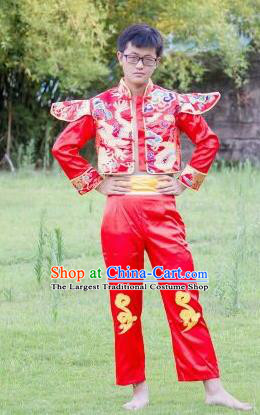Chinese Traditional Folk Dance Costumes Yangko Dance Clothing for Men