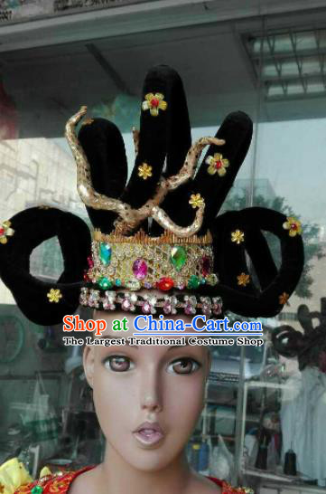 Chinese Traditional Classical Dance Hair Accessories Ancient Peri Wigs for Women