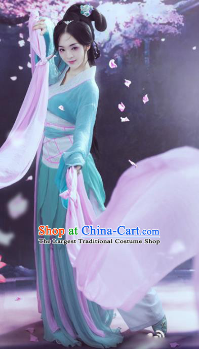 Chinese Ancient Han Dynasty Imperial Consort Zhao Feiyan Hanfu Dress for Women