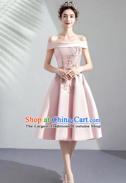 Top Grade Handmade Compere Costumes Catwalks Pink Formal Dress for Women