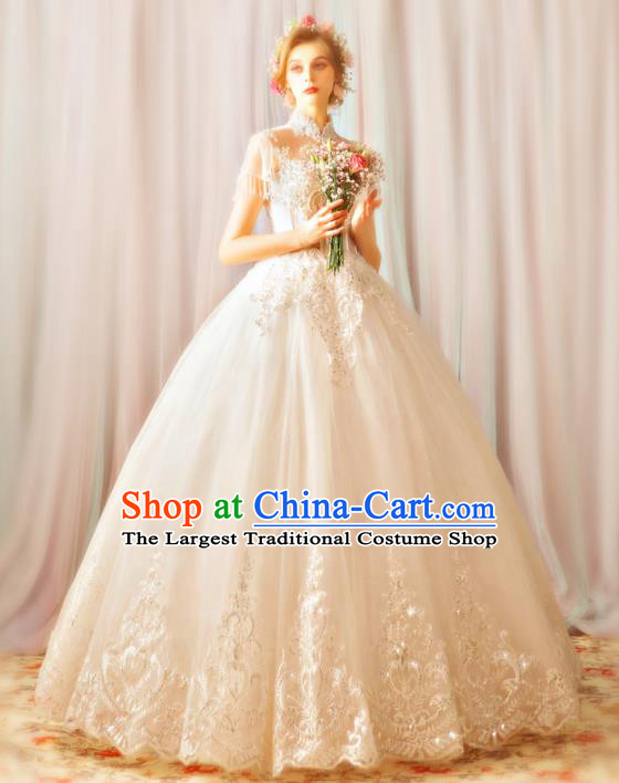 Handmade Princess Wedding Dress Fancy Embroidered Wedding Gown for Women