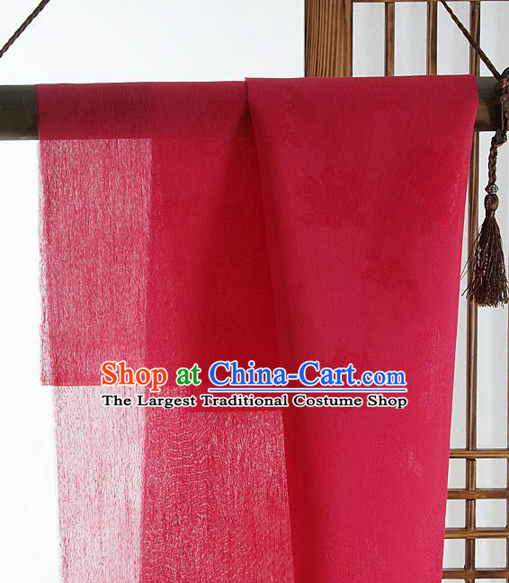 Asian Korean Traditional Rosy Tough Silk Fabric Hanbok Silk Material