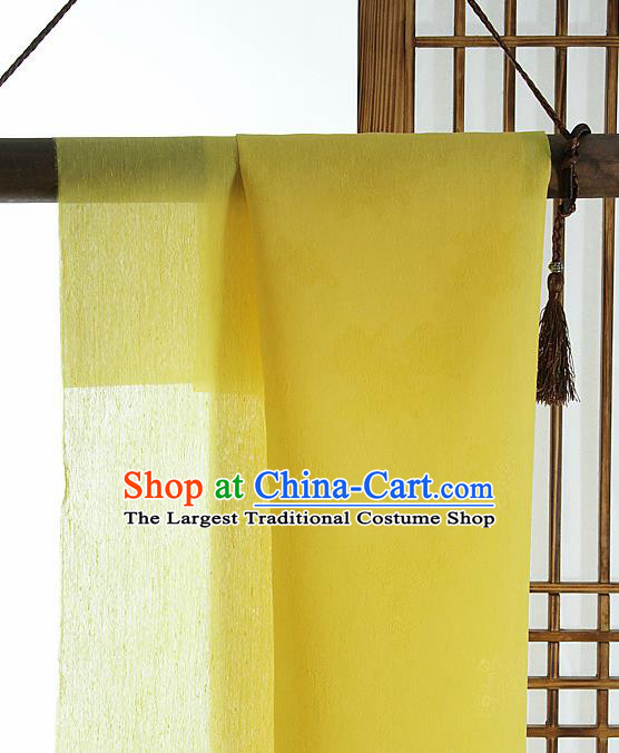Asian Korean Traditional Lemon Yellow Tough Silk Fabric Hanbok Silk Material