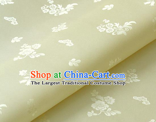 Asian Traditional Palace Drapery Korean Hanbok Royal Pattern Beige Brocade Satin Fabric