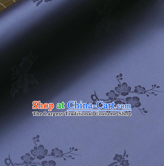 Asian Traditional Classical Wintersweet Pattern Purple Silk Drapery Korean Hanbok Palace Brocade Fabric
