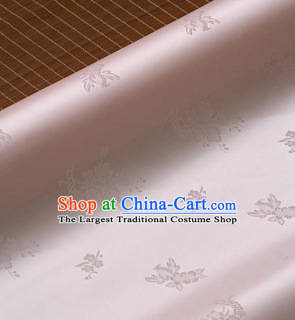 Asian Traditional Classical Wintersweet Pattern Pink Silk Drapery Korean Hanbok Palace Brocade Fabric