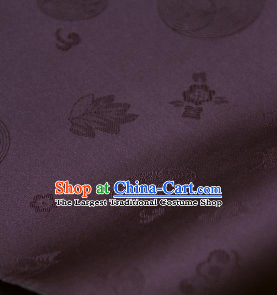 Asian Traditional Classical Pattern Purple Satin Drapery Korean Hanbok Palace Brocade Silk Fabric