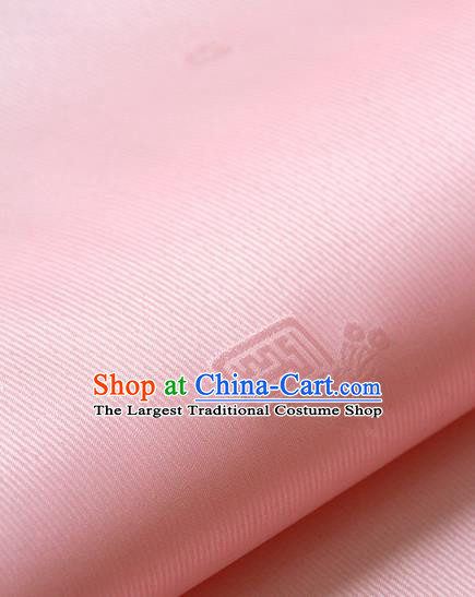 Asian Korean Ancient Costume Drapery Traditional Palace Pattern Pink Brocade Satin Fabric Silk Fabric Material