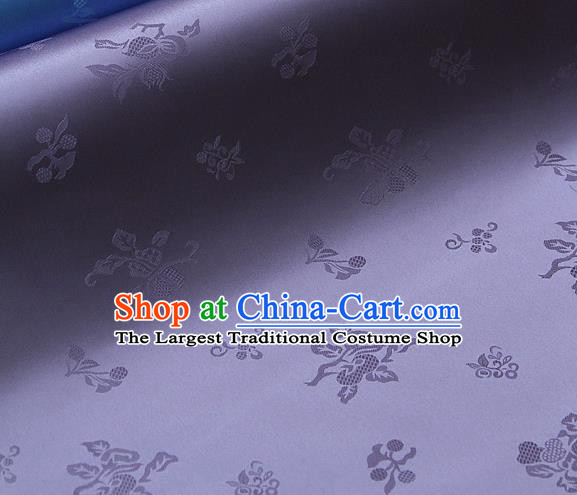 Traditional Asian Lilac Satin Classical Pattern Drapery Korean Hanbok Palace Brocade Silk Fabric