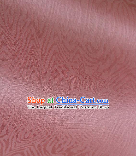 Traditional Asian Pink Brocade Classical Pattern Drapery Korean Hanbok Palace Satin Silk Fabric